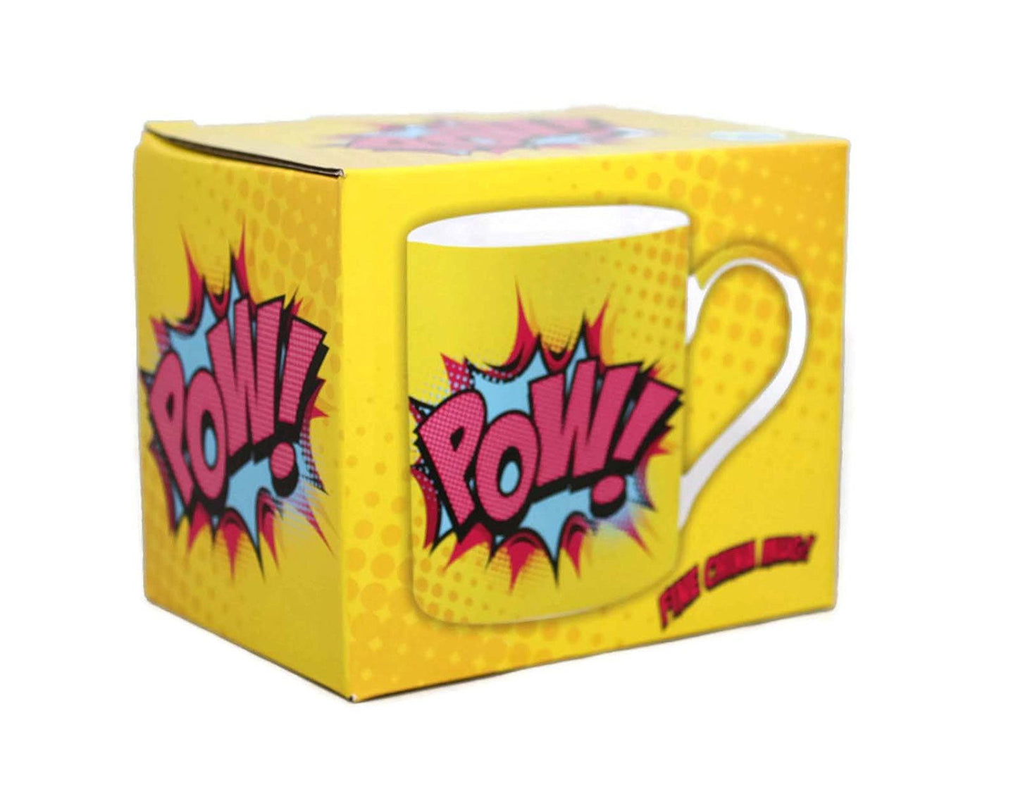 Superhero Comic Style Pow! Fine China Mug - hanrattycraftsgifts.co.uk