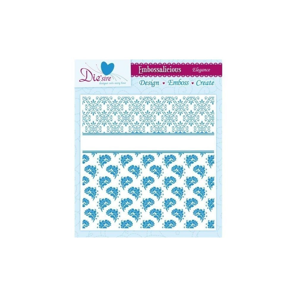 Crafters Companion Elegance - 8in x 8in Embossalicious Embossing Folder - hanrattycraftsgifts.co.uk
