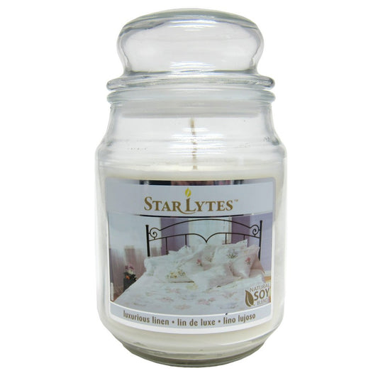 18oz AMERICAN SOY SCENTED CANDLES IN JAR - FRESH LINEN - hanrattycraftsgifts.co.uk