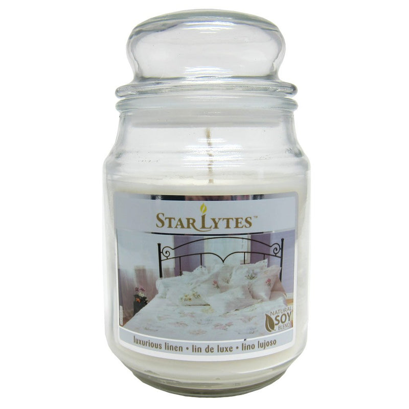 18oz AMERICAN SOY SCENTED CANDLES IN JAR - FRESH LINEN - hanrattycraftsgifts.co.uk