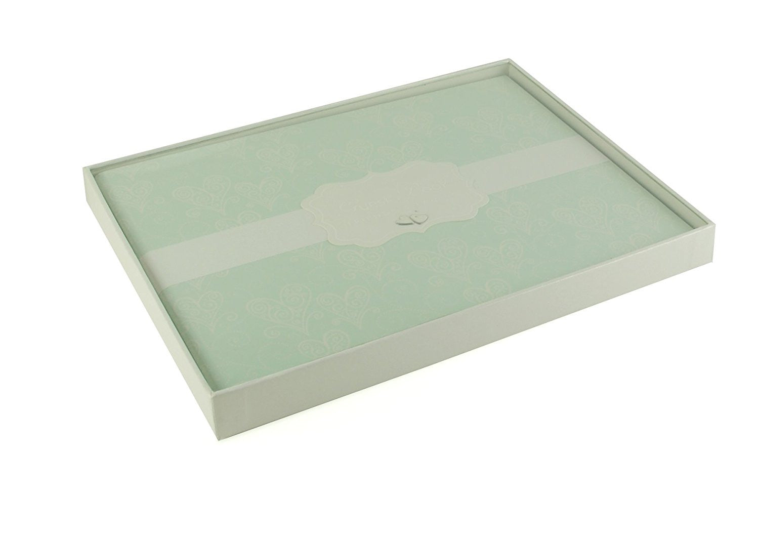 Love & Cherish Pearlised Paperwrap Guest Book Wedding Gift - hanrattycraftsgifts.co.uk