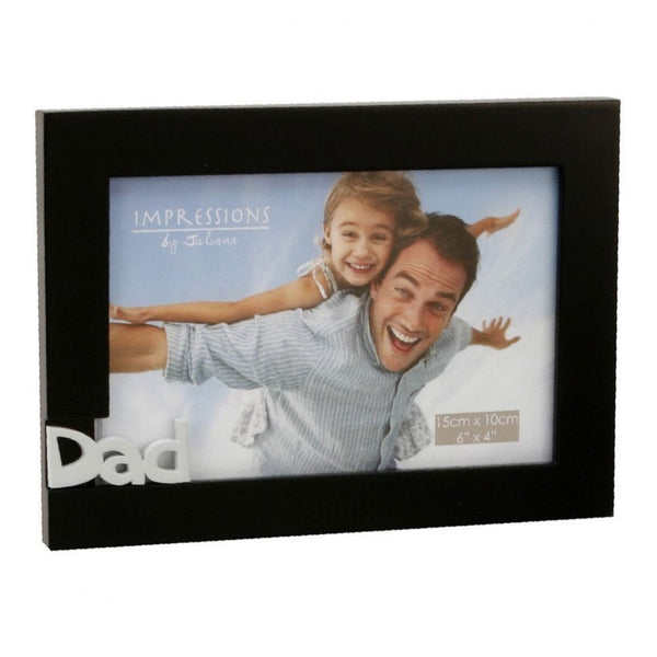 Dad 6" x 4" Cut Out Black Wooden Frame by Juliana FW924D - hanrattycraftsgifts.co.uk