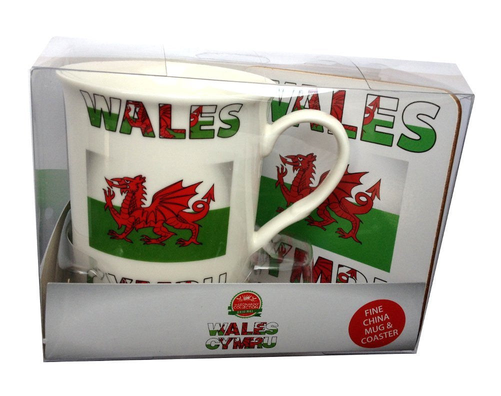 LP welsh flag mug coaster set - hanrattycraftsgifts.co.uk