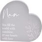 Widdop and Co Grey Heart MDF Plaque - Floral - Nan
