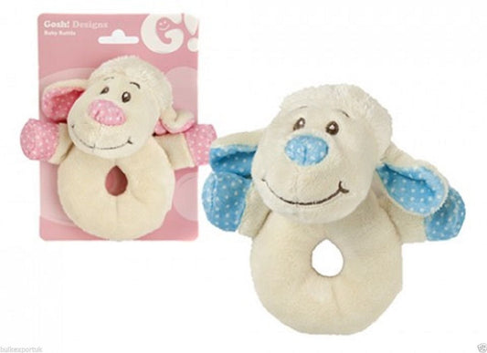 sheep baby rattle blue or pink one supplied please message colour choice - hanrattycraftsgifts.co.uk