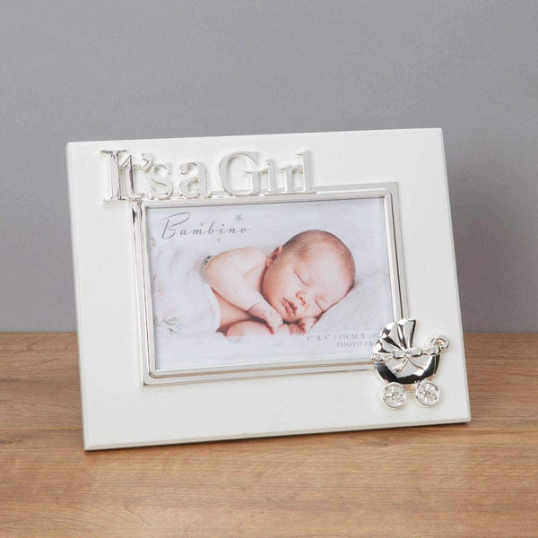 Bambino Silver Plated 'It's A Girl' Photo Frame