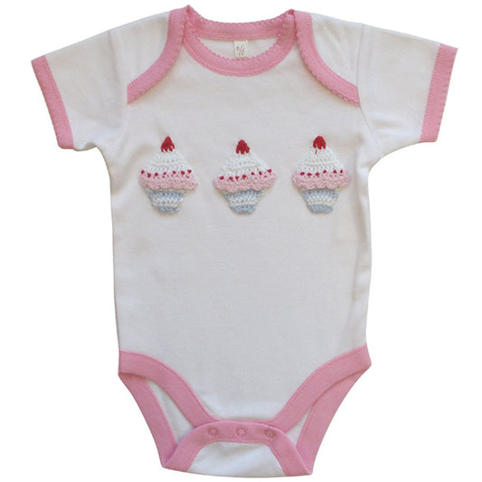 Powell Craft Cupcake Babygrow 6-12months - hanrattycraftsgifts.co.uk