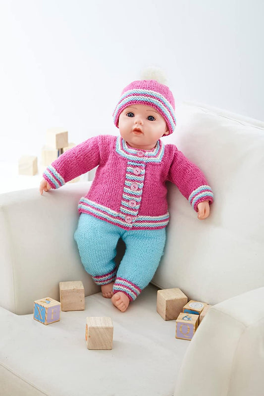 King Cole Double Knitting Pattern Pop Babygrow Bootees Coat Leggings & Hat 5923