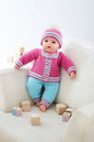 King Cole Double Knitting Pattern Pop Babygrow Bootees Coat Leggings & Hat 5923