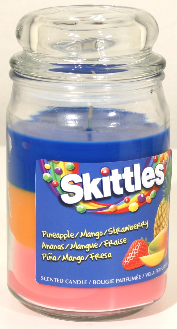 Tropical Scented Triple Poured Skittle Candle 16oz Candle - hanrattycraftsgifts.co.uk