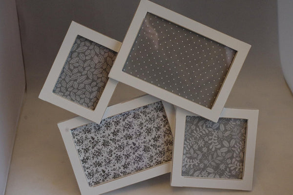 White Wooden Collage Photo Picture Frame Freestanding - hanrattycraftsgifts.co.uk