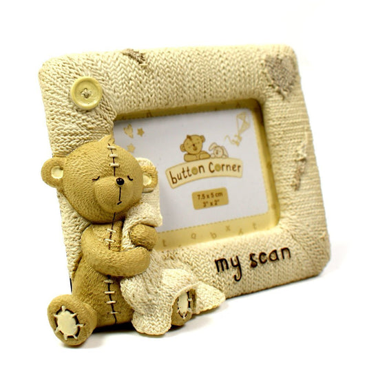 Button Corner Gift Baby Scan Photo Frame CG709 - hanrattycraftsgifts.co.uk