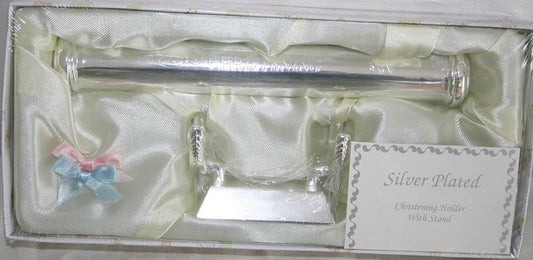 Silver Plated Christening Certificate Holder with Stand - hanrattycraftsgifts.co.uk