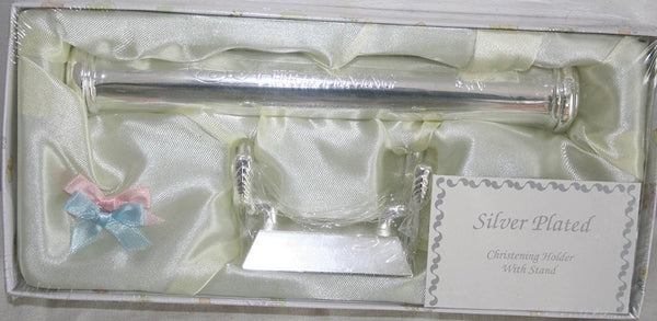 Silver Plated Christening Certificate Holder with Stand - hanrattycraftsgifts.co.uk
