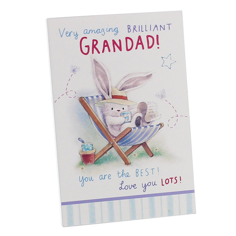 Brilliant Grandad Plaque with Bunny - Standing or Hanging Wall Rectangular Plaque - hanrattycraftsgifts.co.uk