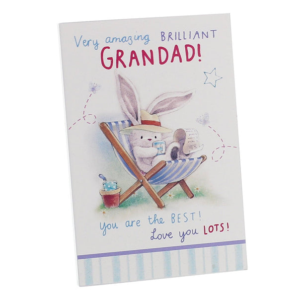 Brilliant Grandad Plaque with Bunny - Standing or Hanging Wall Rectangular Plaque - hanrattycraftsgifts.co.uk