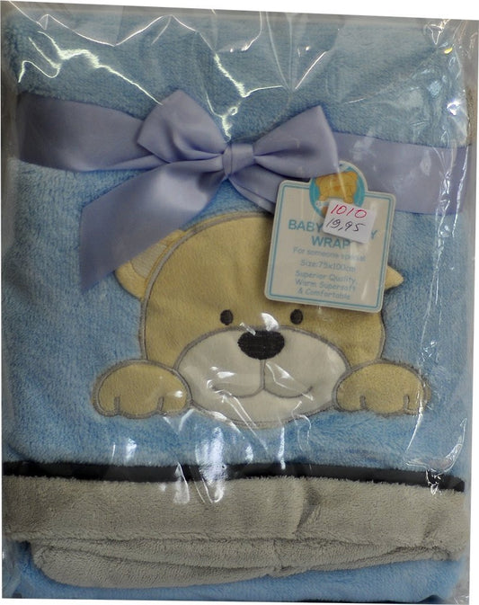 snuggle baby soft luxury wrap blue bear 75x 100 - hanrattycraftsgifts.co.uk