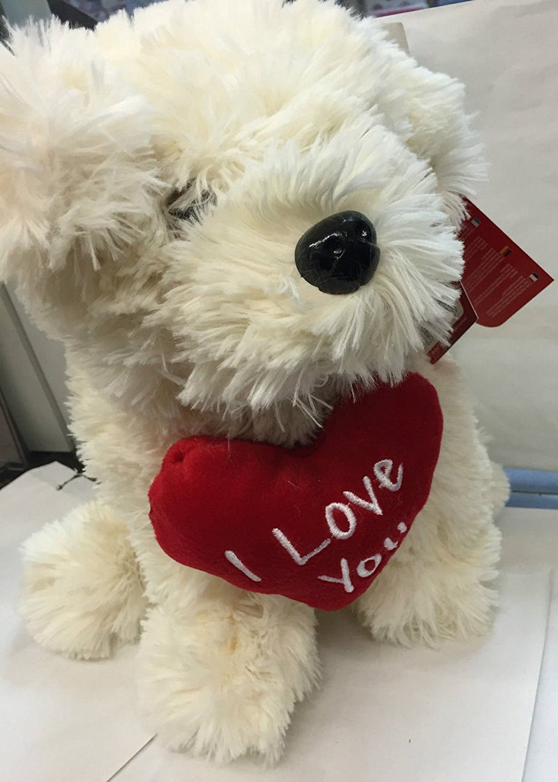 keel 30cm soft white labrador with heart - hanrattycraftsgifts.co.uk
