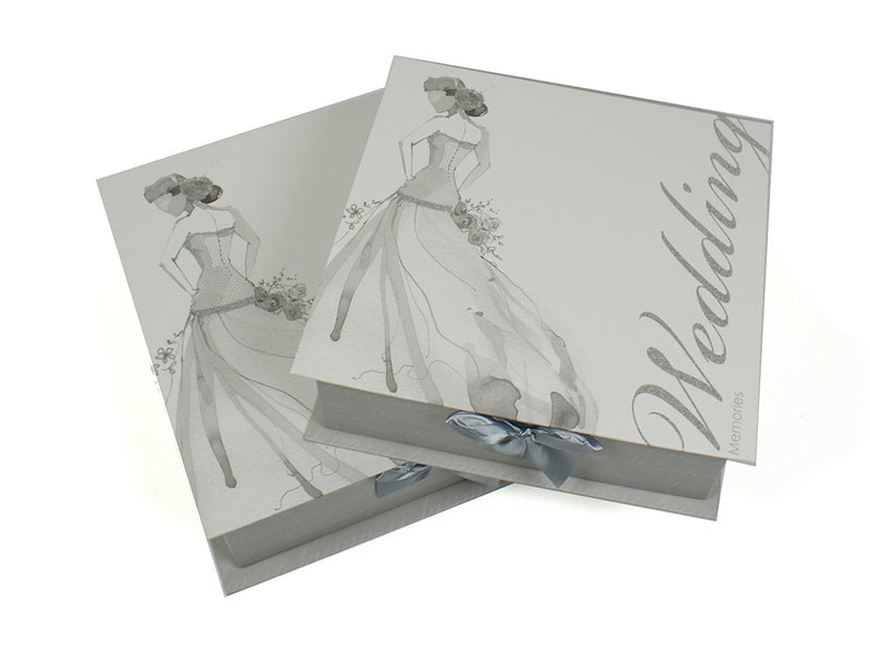 Set Of Two Wedding Memories Keepsake Boxes (SILVER) - hanrattycraftsgifts.co.uk