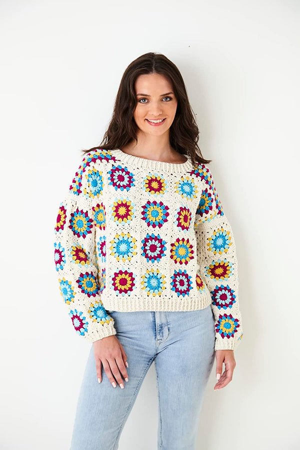 King Cole Ladies Double Knit Crochet Pattern Easy Sweater & Capped Sleeve Top (5944)