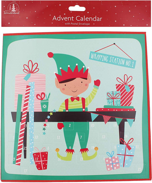 Tallon Paper 2961 Advent Calendar with 24 Windows, Elf Design