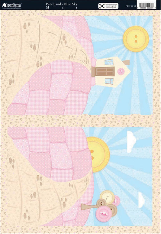Patchwork Pals Heavyweight Die-Cut Mats 5.5"X7.75" 2/Pkg-Patchland Blue Sky - hanrattycraftsgifts.co.uk
