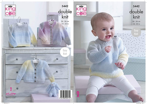 King Cole 5442 Baby Jumper and Vest Knitting Pattern