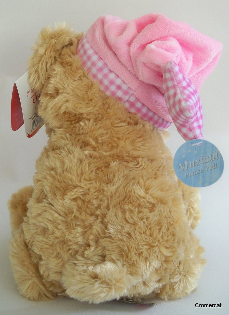 Keel Toys 25cm Cuddles Musical Bear Soft Toy Pink - hanrattycraftsgifts.co.uk