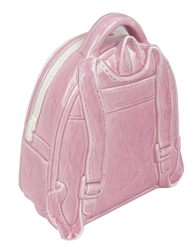 Ceramic Rucksack Money Bank in Pink - hanrattycraftsgifts.co.uk