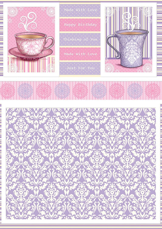 Couture Cafe Die-Cut Punch-Out Concept Card-Afternoon Tea - hanrattycraftsgifts.co.uk