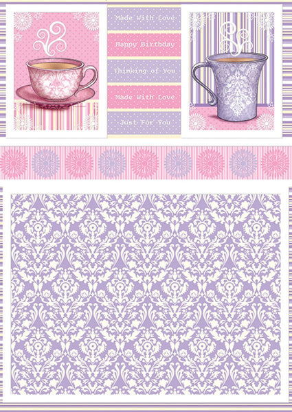 Couture Cafe Die-Cut Punch-Out Concept Card-Afternoon Tea - hanrattycraftsgifts.co.uk
