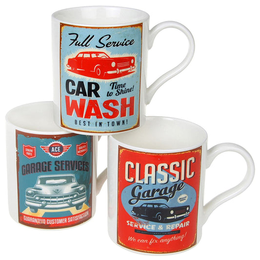 Boxed Retro Sign Mug - Full Service Car Wash LP91743 - hanrattycraftsgifts.co.uk