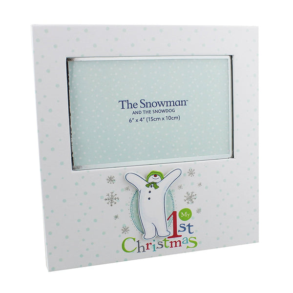 Baby's First Christmas Photo Frame Raymond Briggs Snowman Boxed - hanrattycraftsgifts.co.uk
