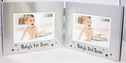 Babys 1st & 2nd Scan 5" x 3.5" Photo Frame - hanrattycraftsgifts.co.uk