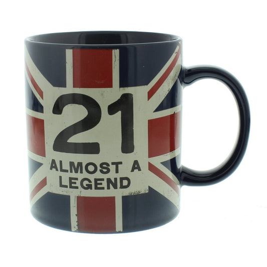 UNION JACK BIRTHDAY GIFT - MUG 21st BIRTHDAY HM802 - BRAND NEW AND BOXED - hanrattycraftsgifts.co.uk