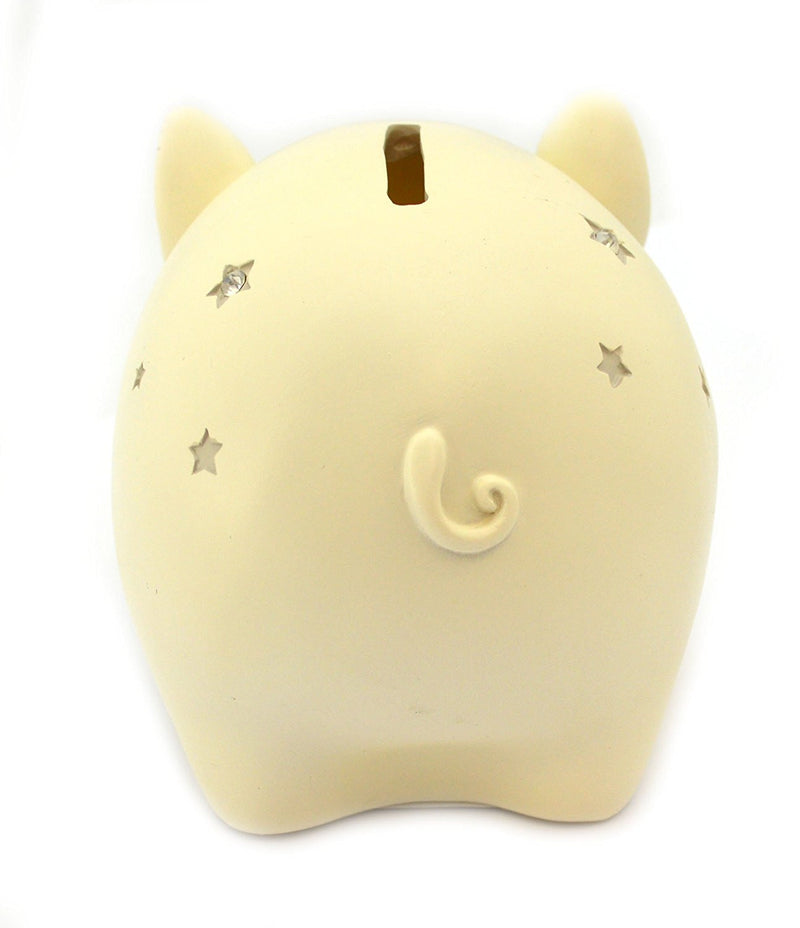Bambino Star Decorated Cream Pig Money Bank \ Savings Bank - hanrattycraftsgifts.co.uk