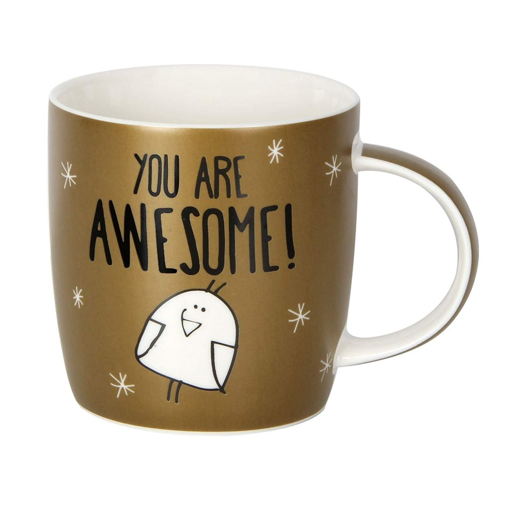 Eggcellent Gold Gift Mug You Are Awesome Design Gift Boxed - hanrattycraftsgifts.co.uk