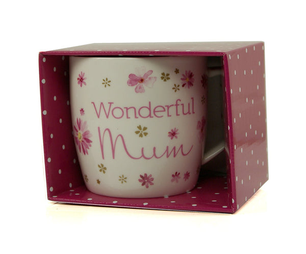 Mum Gift - Flower Collection Beautiful Mug In Gift Box New - hanrattycraftsgifts.co.uk