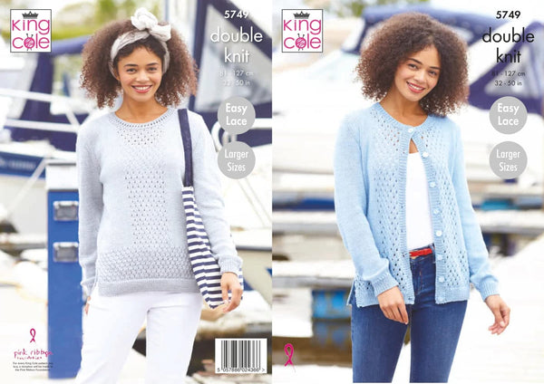 King Cole 5749 Knitting Pattern for Adults DK Cardigans