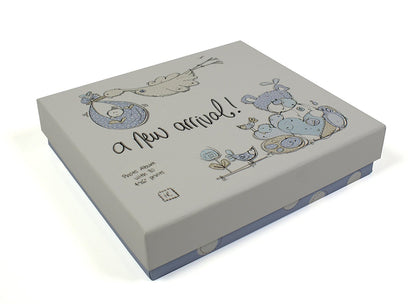 Tracey Russell Designer Blue New Arrival Baby Photo Album - hanrattycraftsgifts.co.uk