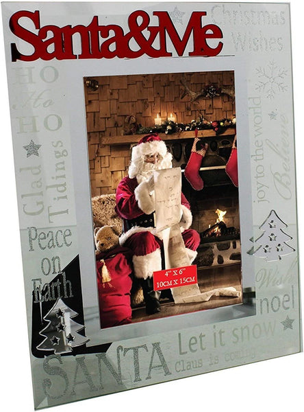 Santa and Me Glass Picture Frame