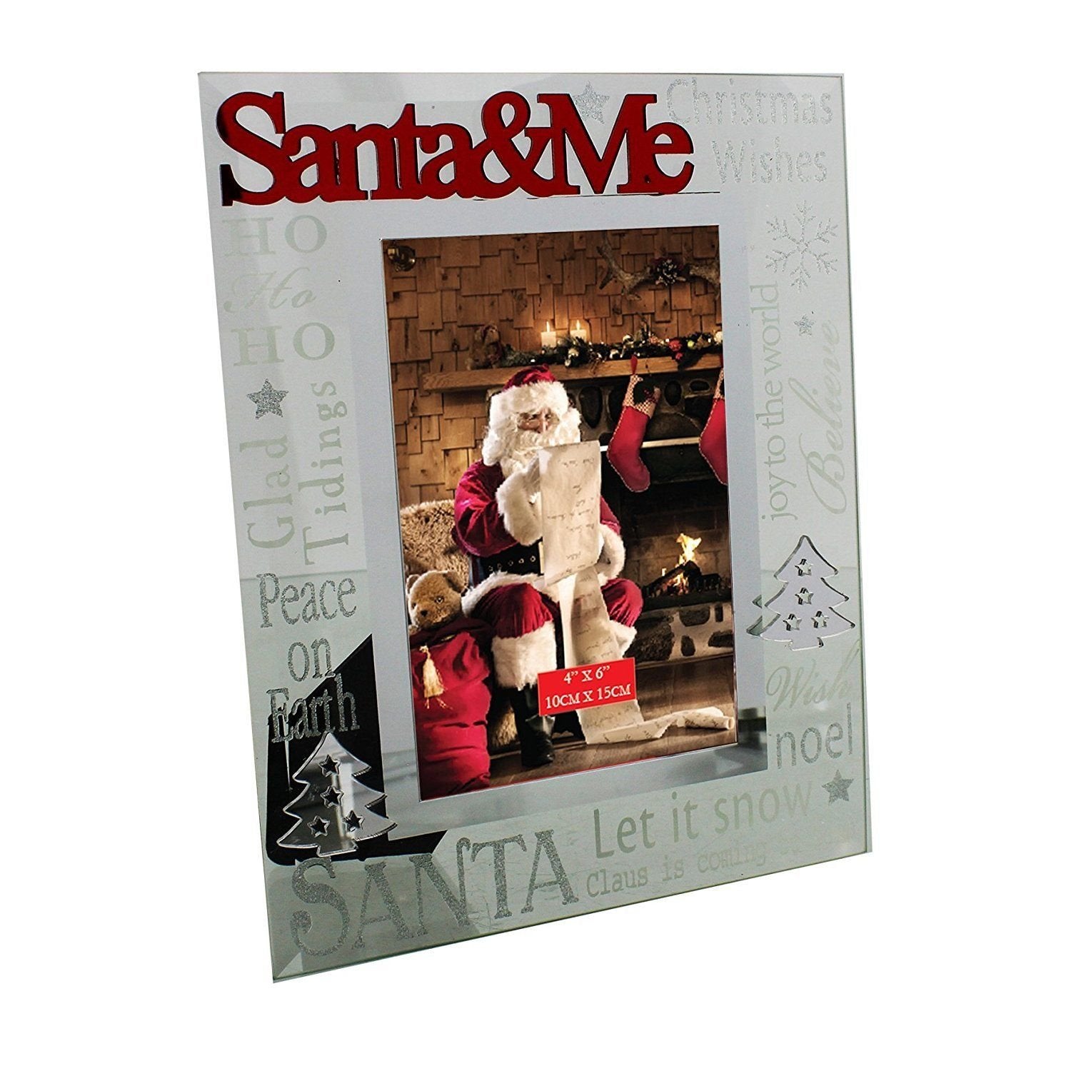 Santa And Me Picture Glass Christmas Photo Frame New Xmas Gift - hanrattycraftsgifts.co.uk