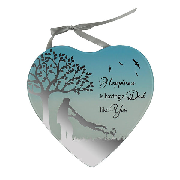 Dad- Happiness is having a Dad like you Reflections from the Heart Mirrored Hanging Plaque - hanrattycraftsgifts.co.uk