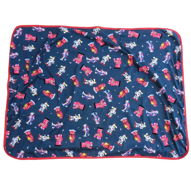robot cotton blanket - hanrattycraftsgifts.co.uk