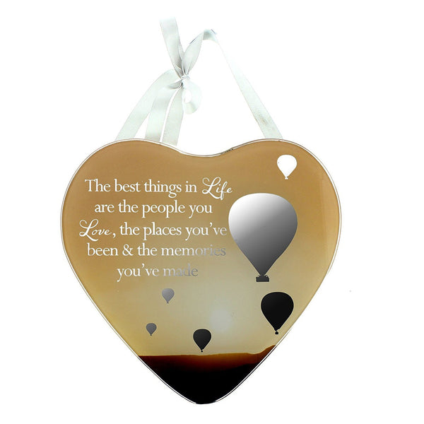 Life the best things Reflections from the Heart Mirrored Hanging Plaque - hanrattycraftsgifts.co.uk