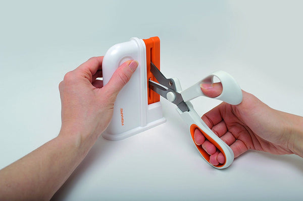 Fiskars Universal Scissor Sharpener, Plastic, Orange/White - hanrattycraftsgifts.co.uk
