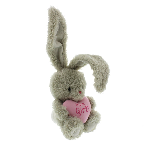 Bebunni Plush Rabbit Heart 47cm - It's a Girl - hanrattycraftsgifts.co.uk