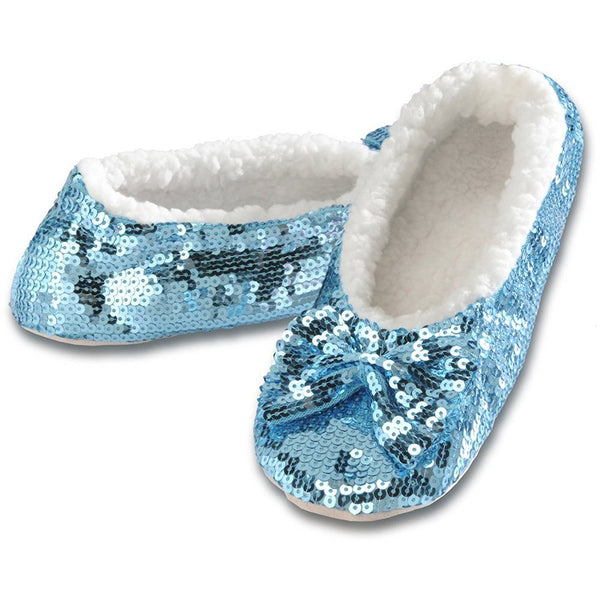 Girls Bling Kids Snoozies - Large Girls 2-3 - Sherpa Fleece Slippers Cosy Foot Coverings - hanrattycraftsgifts.co.uk