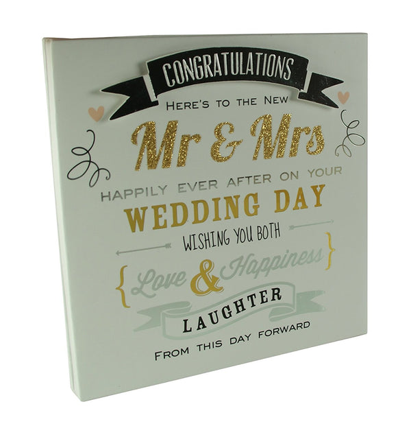 Wedding Congratulation Wall Plaque Gift - hanrattycraftsgifts.co.uk