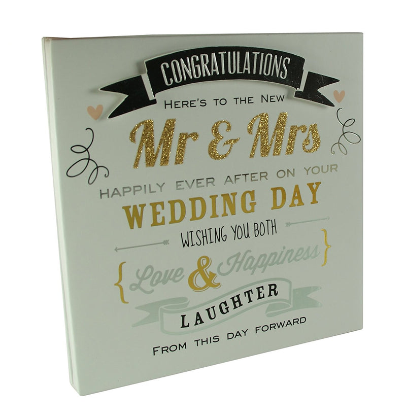 Wedding Congratulation Wall Plaque Gift - hanrattycraftsgifts.co.uk